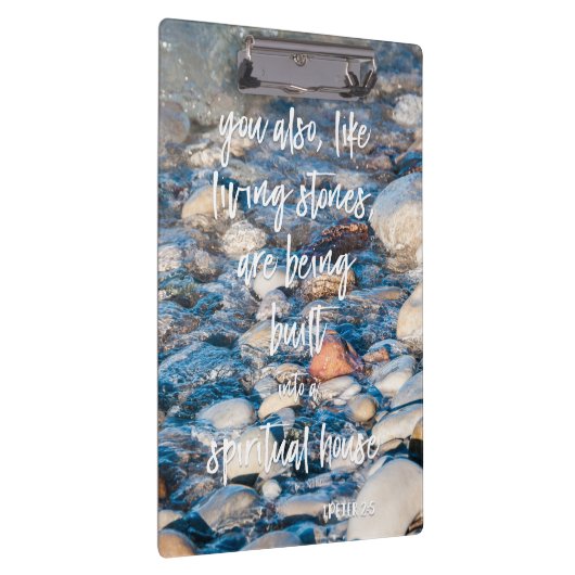 Net als bij levende stenen 1e Peter Bijbelse Verse Klembord (Rechts)