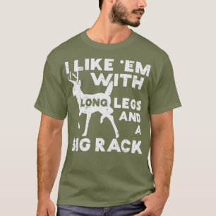 Net als de Em Long Legs Big Rack Deer Buck Hunting T-shirt