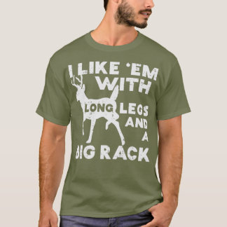 Net als de Em Long Legs Big Rack Deer Buck Hunting T-shirt