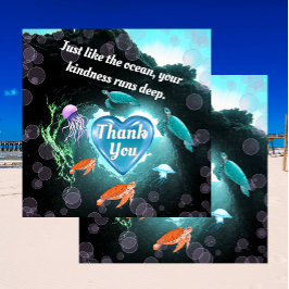 Net als de oceaan gaat je vriendelijkheid diep bedankkaart