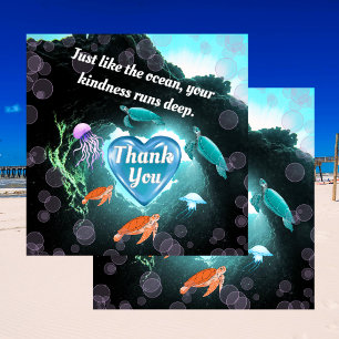 Net als de oceaan gaat jouw vriendelijkheid diep  bedankkaart