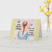 Net als de vlinder - Art Wenskaart Kaart (Gele Bloem)