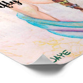 Net als de vlinder - Watercolor Kunstprint Poster (Hoek)