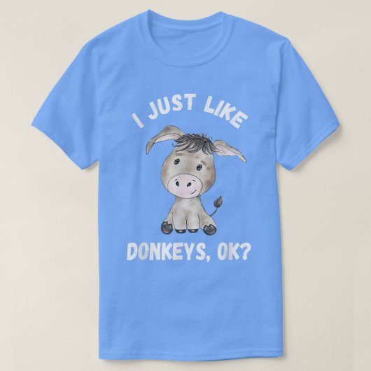 Net als Donkeys Funny Cute Donkey Boerderij T-shirt (Design voorkant)