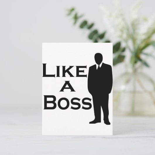 Net als een baas briefkaart (Staand voorkant)