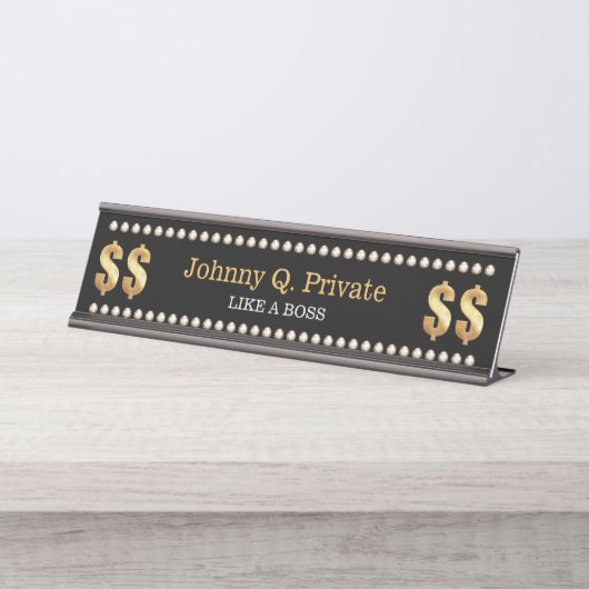 Net als een baas bureau naambordje (Voorkant)
