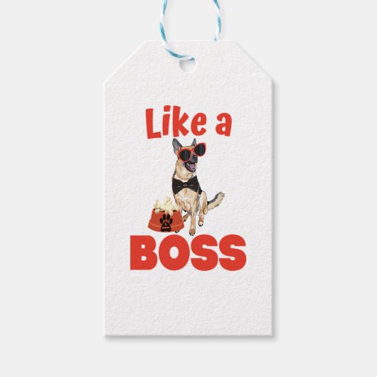 Net als een Baas-Duitse herder Cadeaulabel (Voorkant)