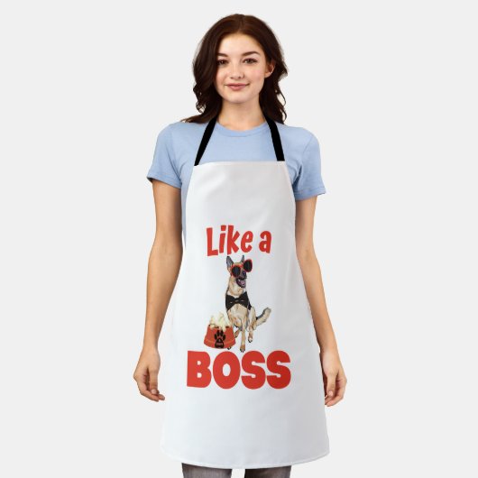 Net als een Baas-Duitse herder Schort (Gedragen)