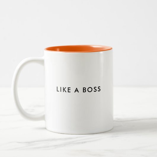 Net als een Baas Funny Cute Trendy Quote Tweekleurige Koffiemok (Links)