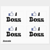 Net als een baas rechthoekige sticker (Vel)