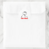 Net als een baas ronde sticker (Tas)