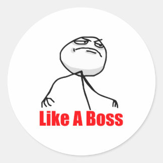 Net als een baas ronde sticker