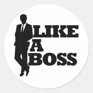 Net als een baas ronde sticker