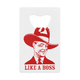 "NET ALS EEN BOSS"-creditcard Flaconopener voor jo Creditkaart Flessenopener