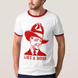 "NET ALS EEN BOSS"-Mannen Raglan Baseball T-Shirt