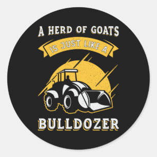 Net als een Bulldozer Construction Worker Bulldoze Ronde Sticker