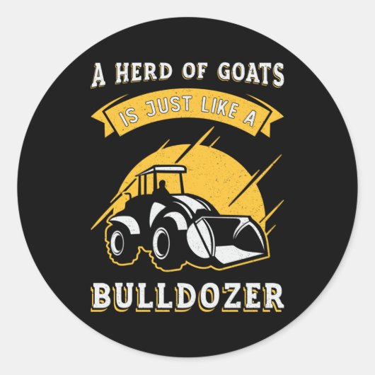 Net als een Bulldozer Construction Worker Bulldoze Ronde Sticker (Voorkant)
