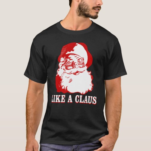 "NET ALS EEN CLAUS"-kersttasje zwart T-shirt (Voorkant)