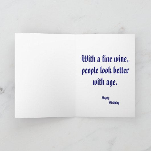 Net als een goede wijn, worden mensen beter met de kaart (Binnen)