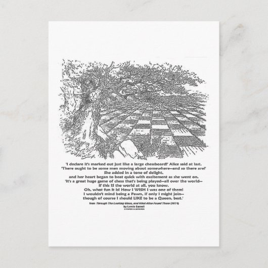 Net als een groot schaakbord voor schaakwonderland briefkaart (Voorkant)