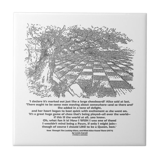 Net als een groot schaakbord voor schaakwonderland tegeltje (Voorkant)