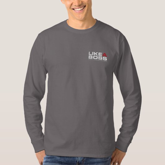 Net als een Man Canvas Henley Long Hoeve Shirt (Voorkant)