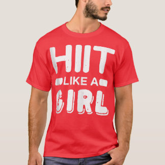 Net als een meisje met een tablet fitness worm t-shirt