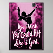 Net als een meisje met roze volleybal poster (Voorkant)