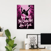 Net als een meisje met roze volleybal poster (Thuiskantoor)