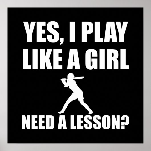 Net als een meisje met Softball Poster (Voorkant)