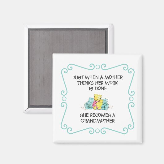 Net als een moeder denkt - grootmoeder magneet (Voorkant / Achterkant)