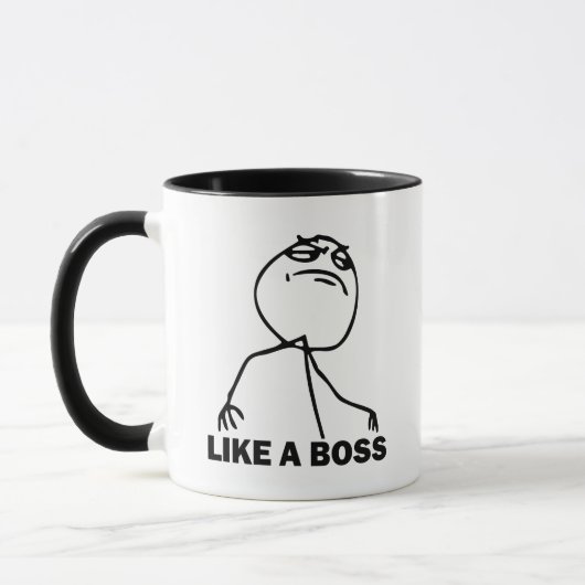 Net als een Mok van een Boss Meme Coffee (Links)