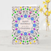 Net als een oma Abstracte Flowers Birthday Card Kaart (Gele Bloem)
