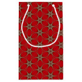 Net als een rode fluitpatroon met kleine cadeau klein cadeauzakje (Achterkant)