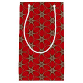 Net als een rode fluitpatroon met kleine cadeau klein cadeauzakje (Voorkant)