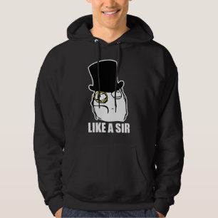 Net als een Sir Monocle Rage Face Meme Hoodie