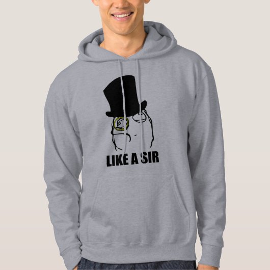 Net als een Sir Monocle Rage Face Meme Hoodie (Voorkant)