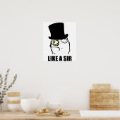 Net als een Sir Monocle Rage Face Meme Poster (Keuken)