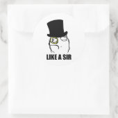 Net als een Sir Monocle Rage Face Meme Ronde Sticker (Tas)