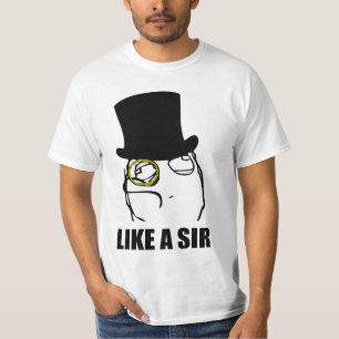 Net als een Sir Monocle Rage Face Meme T-shirt