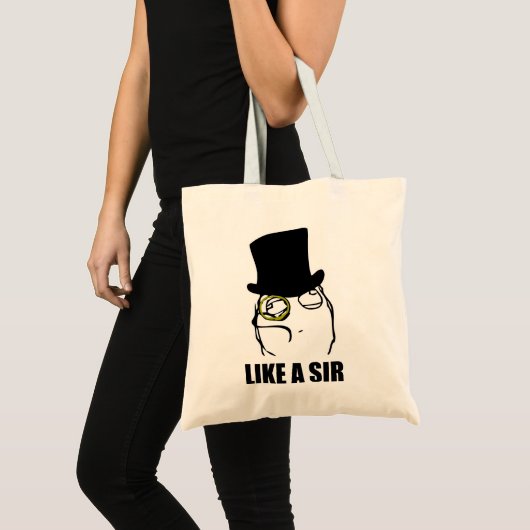 Net als een Sir Monocle Rage Face Meme Tote Bag (Voorkant (product))