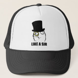 Net als een Sir Monocle Rage Face Meme Trucker Pet