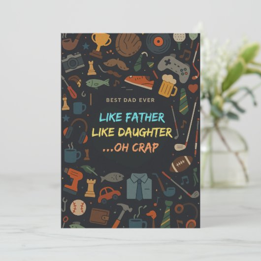 Net als een vader als een dochter. kaart (Staand voorkant)