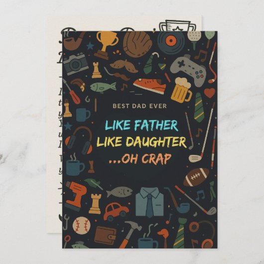 Net als een vader als een dochter. kaart (Voorkant / Achterkant)