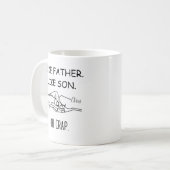 Net als een vader als een zoontlijnde kunst koffiemok (Voorkant links)