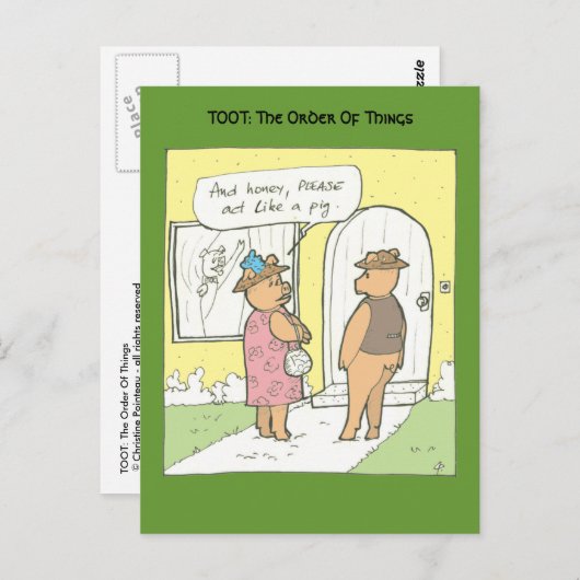 Net als een varken briefkaart (Voorkant / Achterkant)