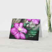 Net als een zuster Birthday Paarse Clematis-kaart Kaart (Voorkant)