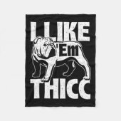 Net als em Thicc - Bulldog Eigenaar Dier Hondenlie Fleece Deken (Voorkant)