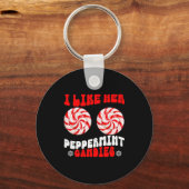 Net als haar pepermunt snoepjes als zijn snoepriet sleutelhanger (Voorkant)