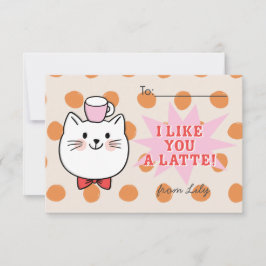 Net als jij een Latte Cat Kinderen Valentijnsdag K Notitiekaartje